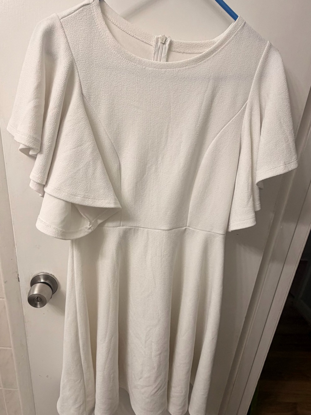 ROMWE White Flutter Sleeve Midi Dress